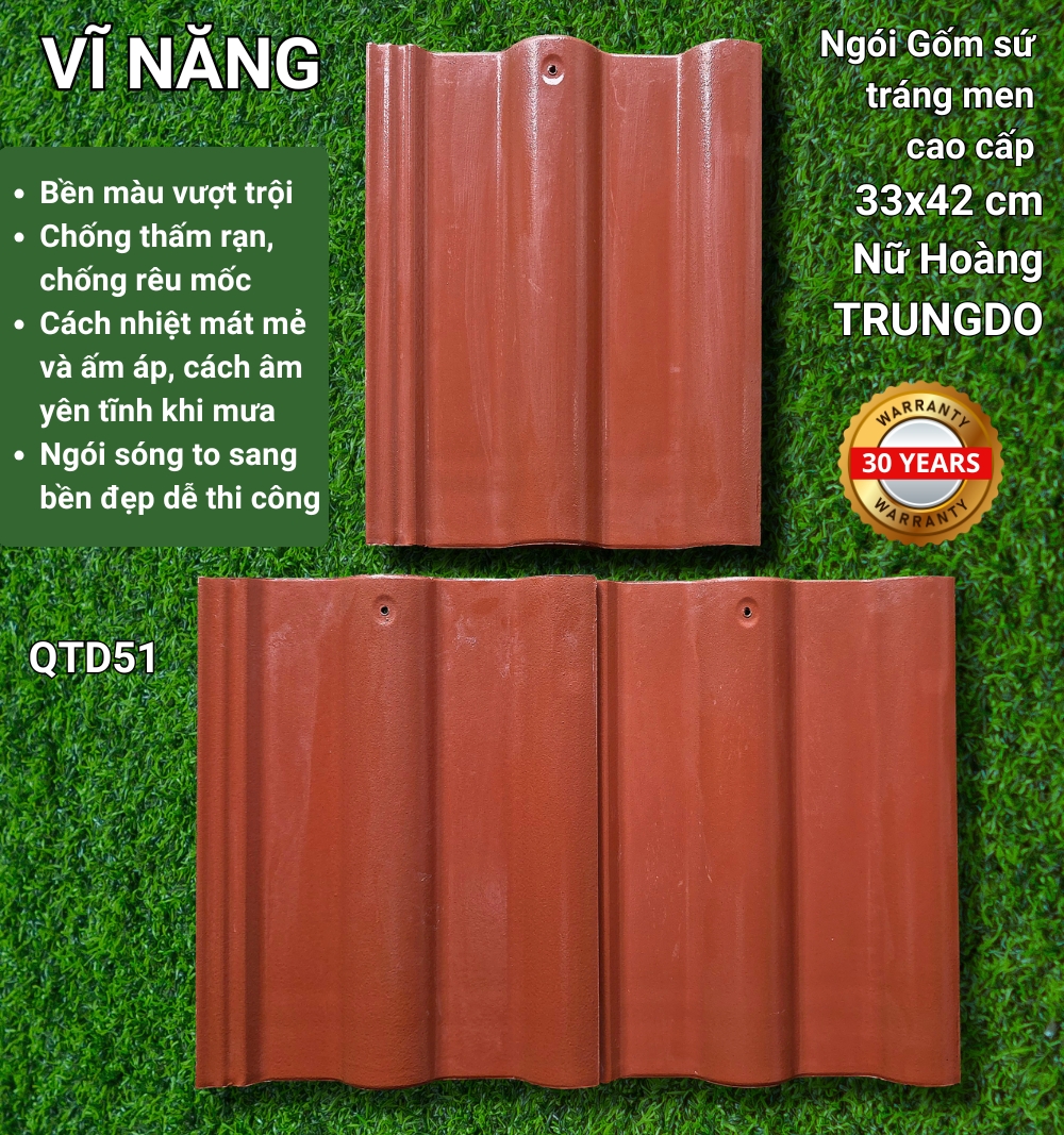 Ngói Nữ Hoàng (đỏ) - QTD51