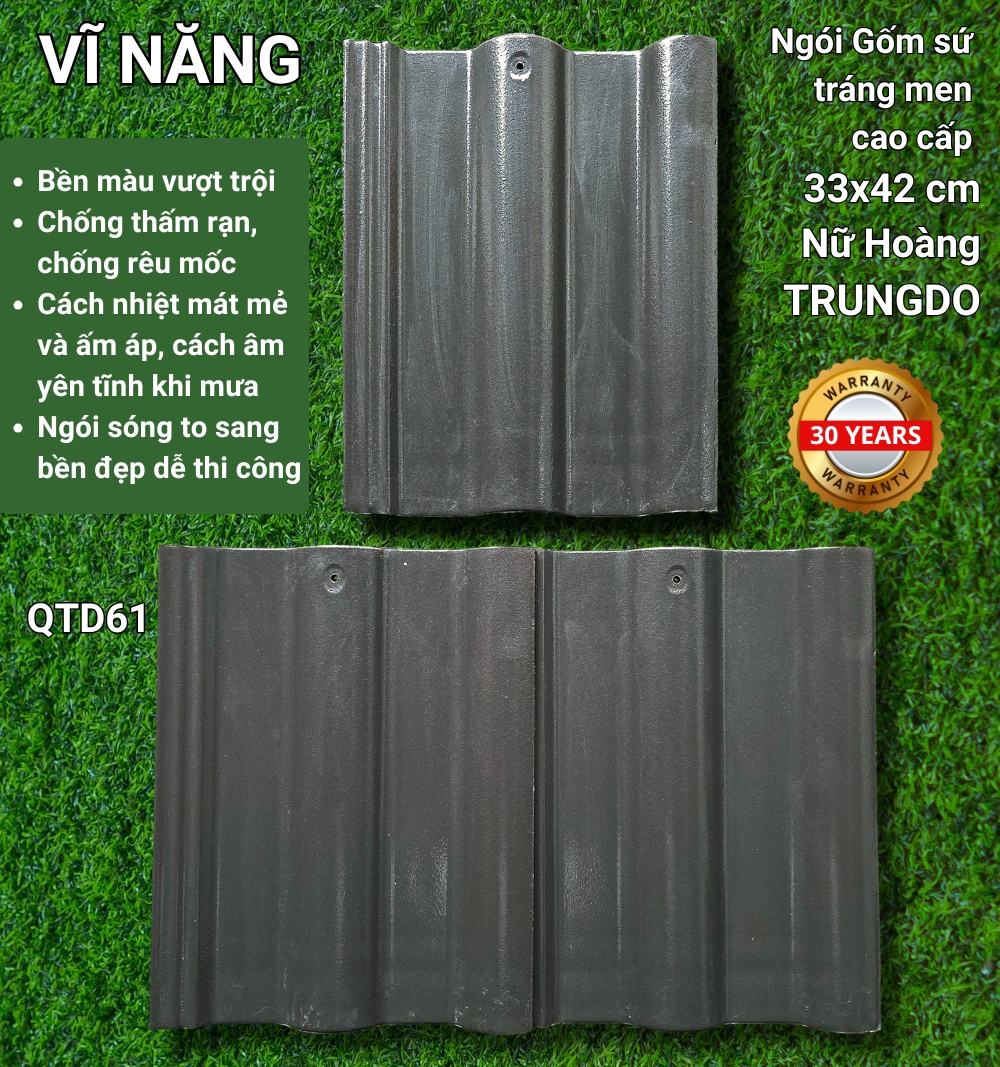 Ngói Nữ Hoàng (xám) - QTD61