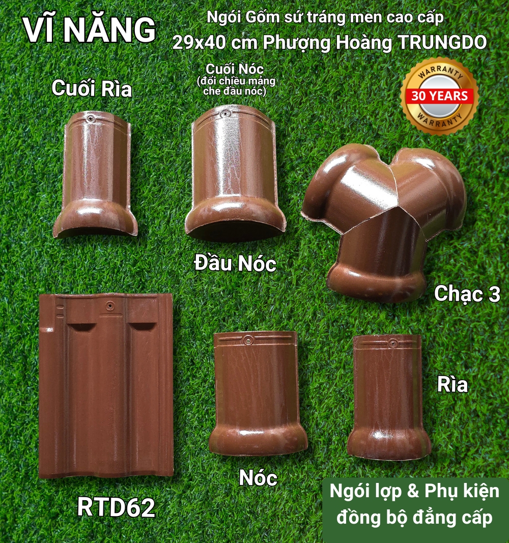 Phụ kiện Ngói Phượng Hoàng (nâu)
