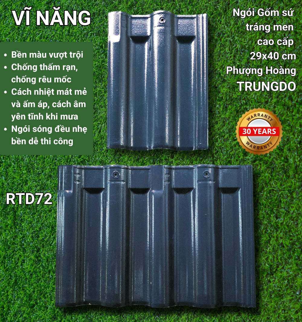 Ngói Phượng Hoàng ( màu xanh) 