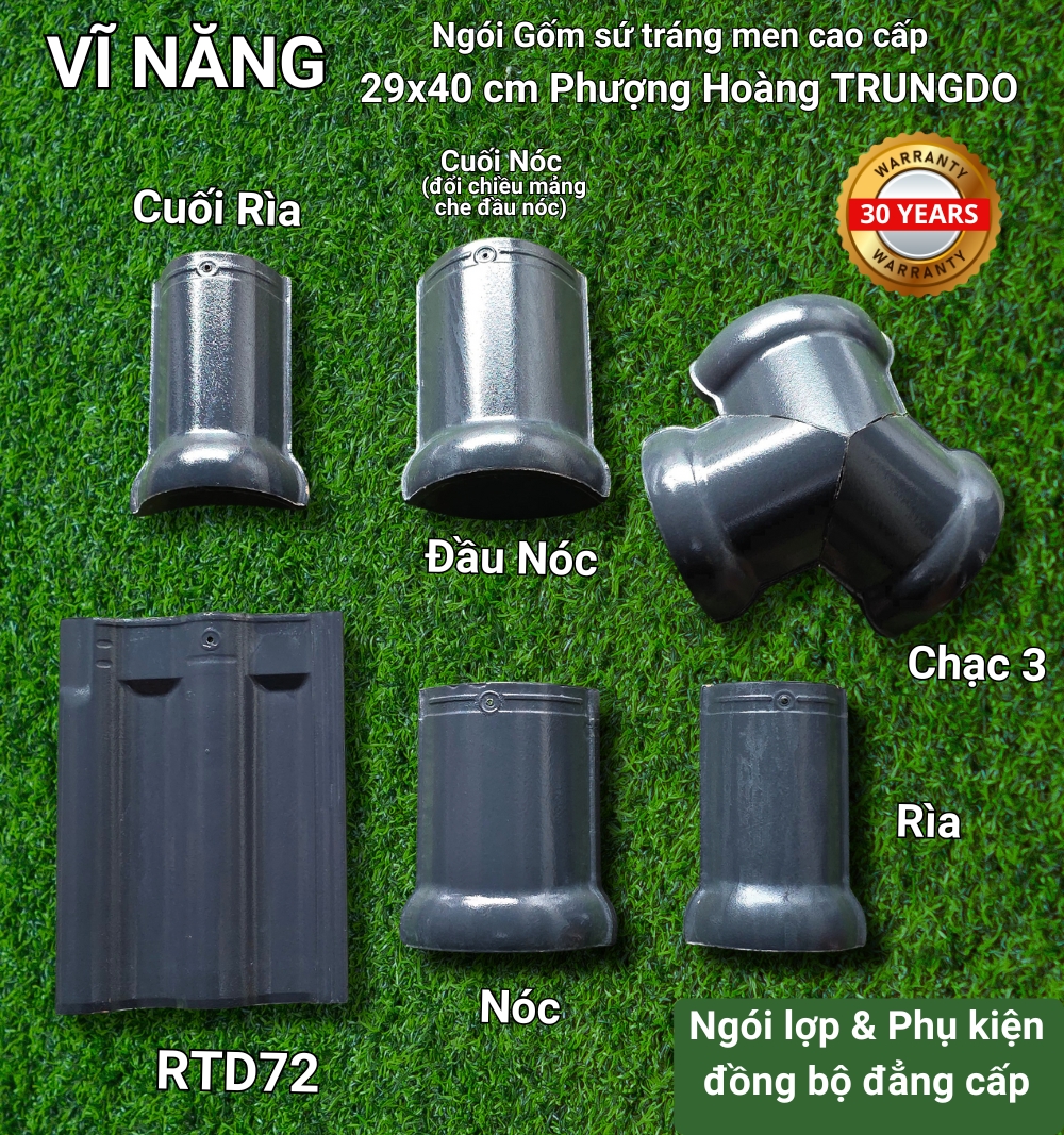 Phụ kiện Ngói Phượng Hoàng (xanh)